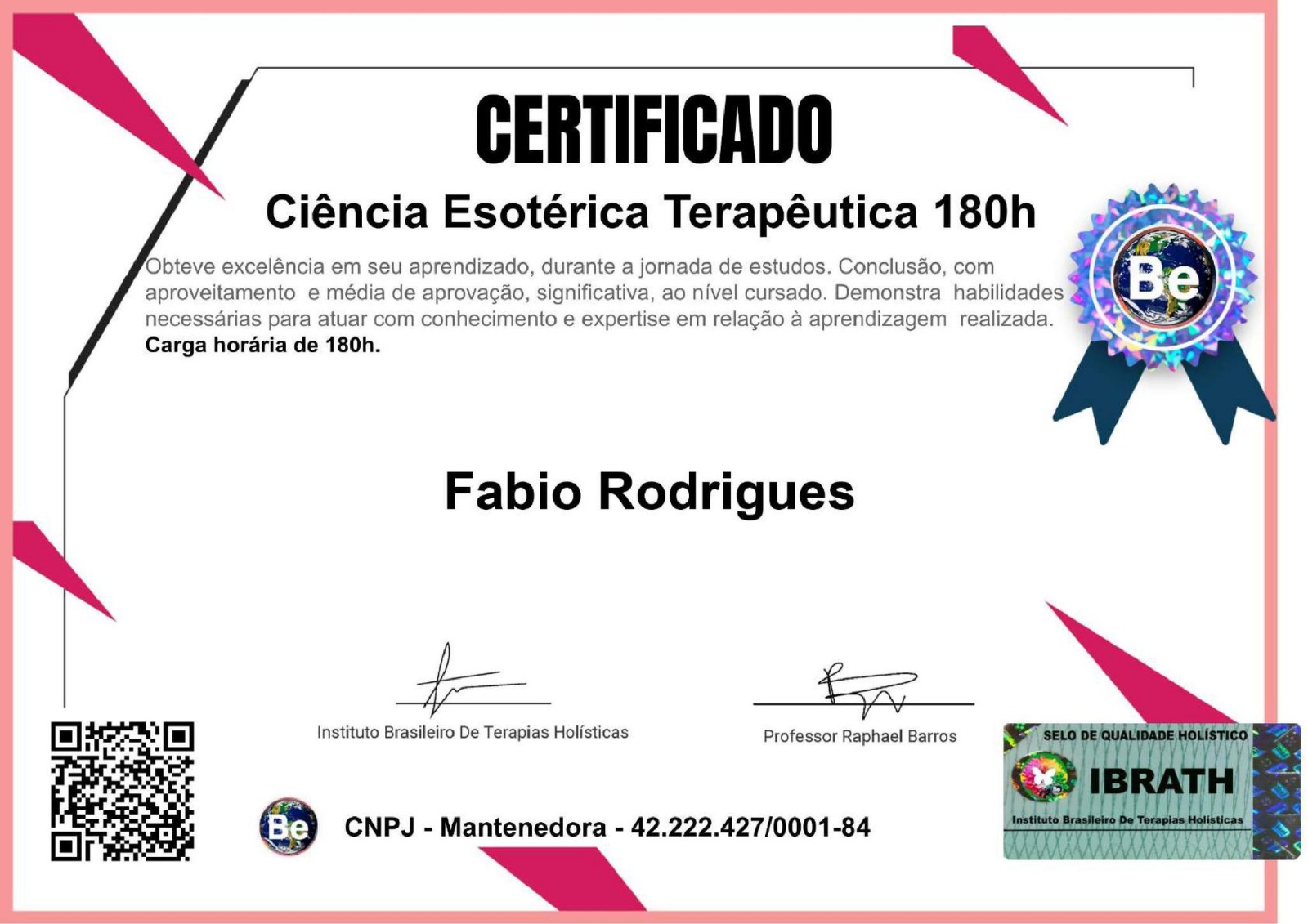 Certificado Ciencia Esoterica Terapeutica